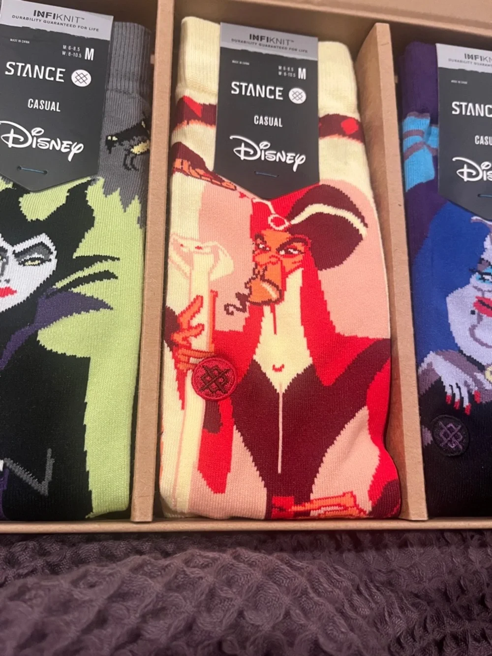 Stance Disney Villains Crew Socks Set - Black, Red, Green, Cream, Blue